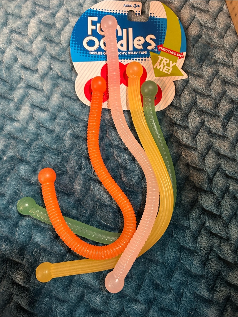 Fun Oodles Stretchy Sensory Fidgets - Orange, Pink, Yellow, Green